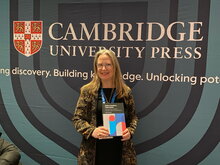 Silvina Montrul Displaying her book